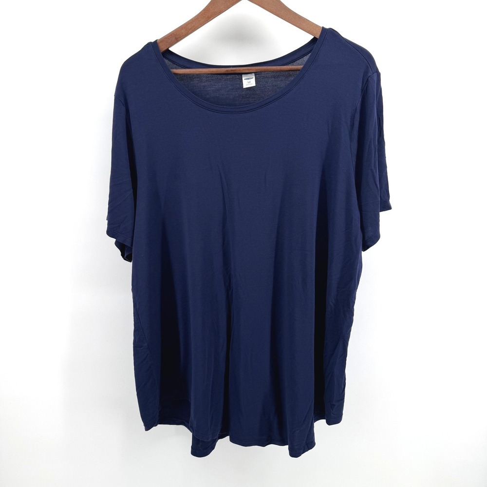 Old Navy Luxe T-Shirt Womens XXL Navy Blue Short Sleeve Scoop Neck Relaxed Tee